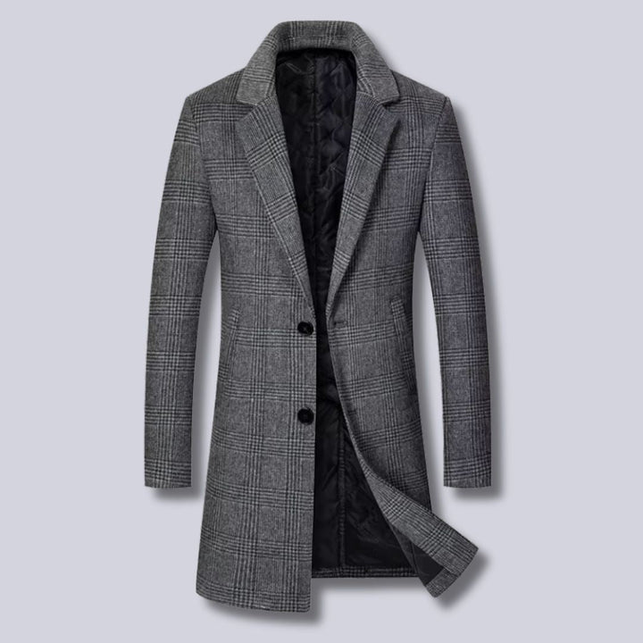 Mirla | Rutigt Ull-Trenchcoat-Eva Jonsson