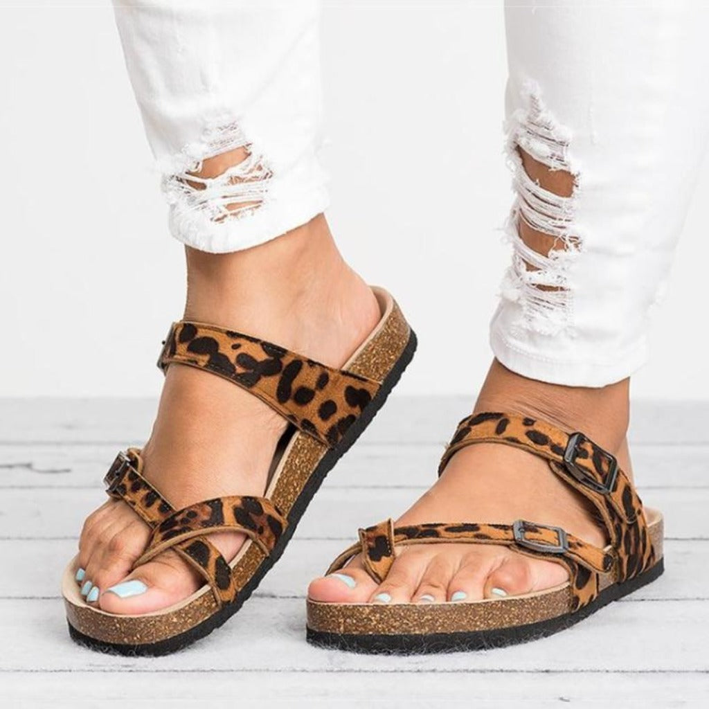 Mirla | Sandaler Rom Stil Flip Flops Större Storlek Låg Klack Låga Klackar-Eva Jonsson