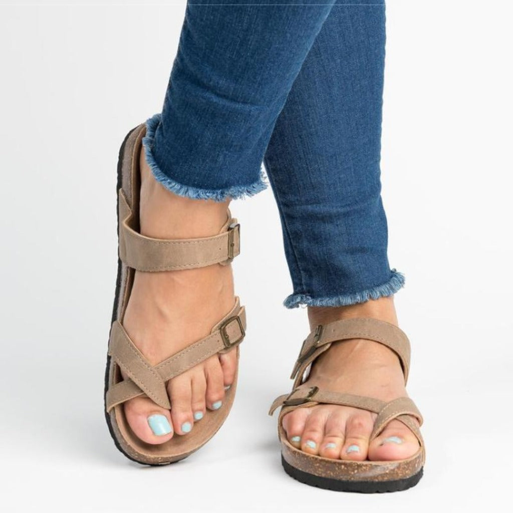Mirla | Sandaler Rom Stil Flip Flops Större Storlek Låg Klack Låga Klackar-Eva Jonsson