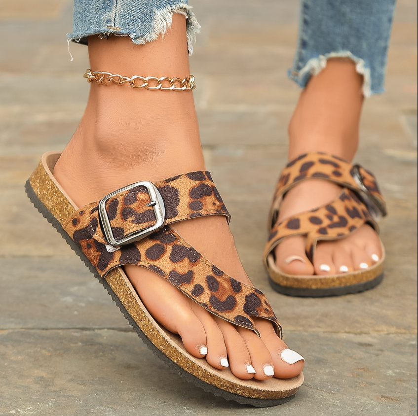 Mirla | Sandaler Rom Stil Flip Flops Större Storlek Låg Klack Låga Klackar-Eva Jonsson