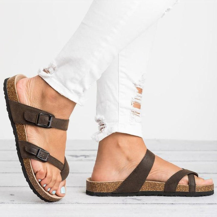 Mirla | Sandaler Rom Stil Flip Flops Större Storlek Låg Klack Låga Klackar-Eva Jonsson