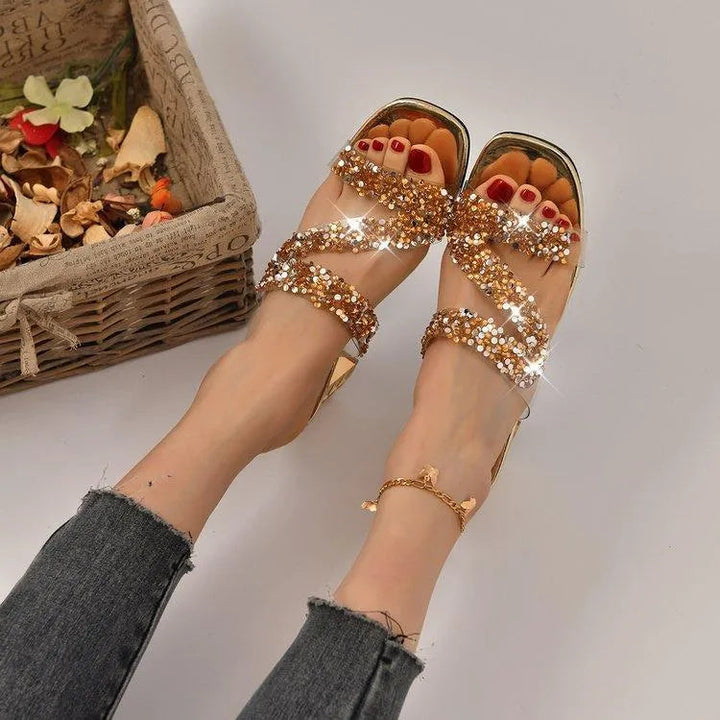 Mirla | Sandaler med klackar och paljetter-Eva Jonsson