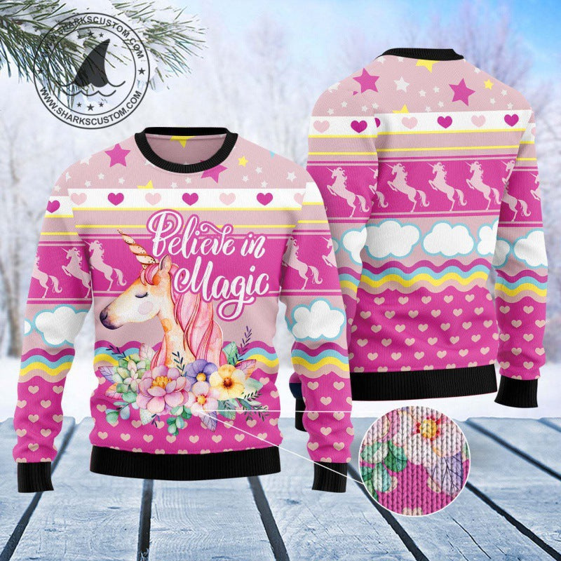 Mirla | Santa Clause Print - Svart Högtidsikon Tröja-Eva Jonsson