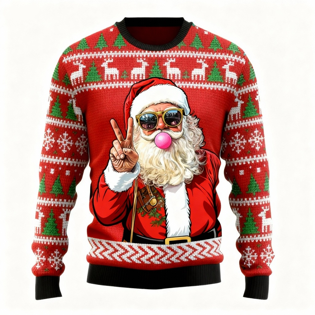 Mirla | Santa-Mönster-Design-Tröja - Ful & Mysig Unisex Tröja-Eva Jonsson