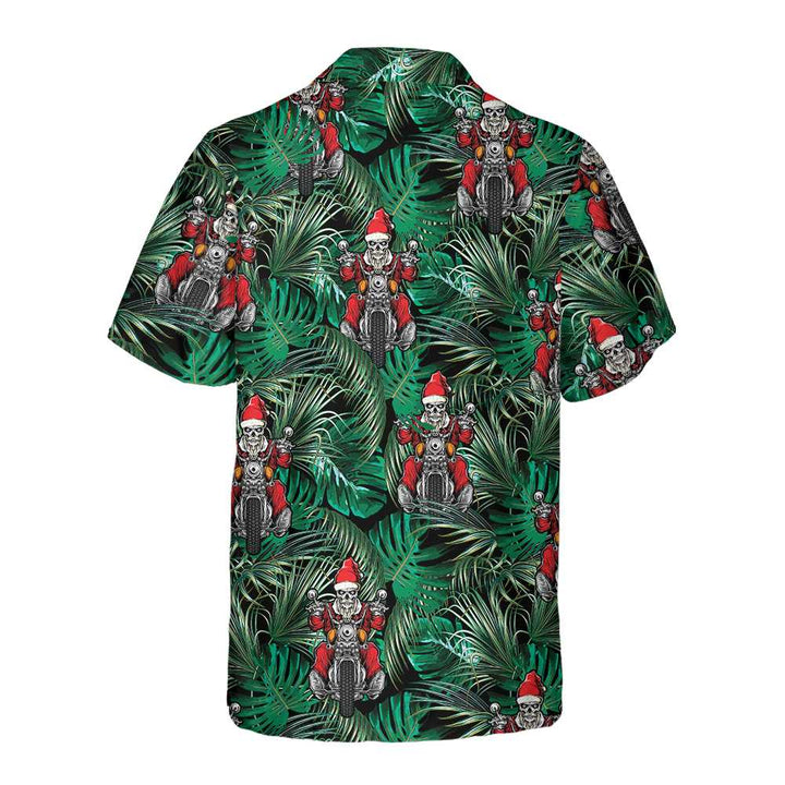 Mirla | Santa På Motorcykel Jul-Hawaiian-Shirt Rolig Santa Motorcykel Hawaiian-Shirt För Män-Eva Jonsson
