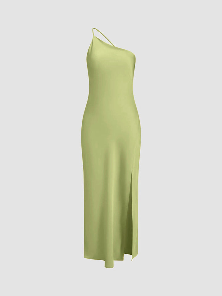 Mirla | Satin Maxi Klänning med Öppen Rygg-Eva Jonsson