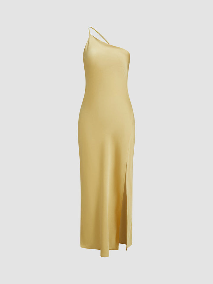 Mirla | Satin Maxi Klänning med Öppen Rygg-Eva Jonsson