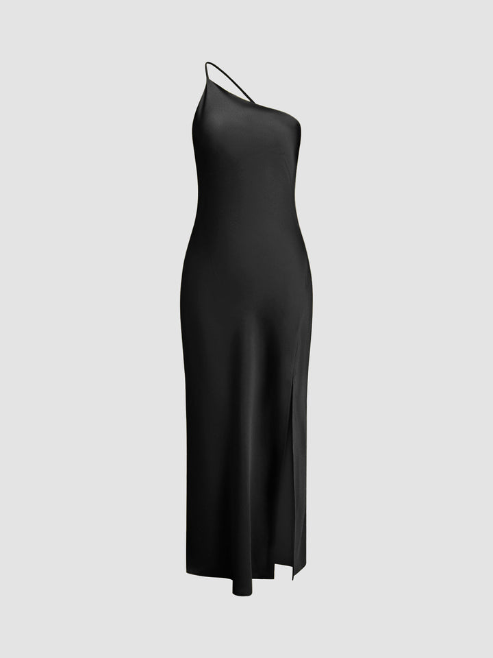 Mirla | Satin Maxi Klänning med Öppen Rygg-Eva Jonsson