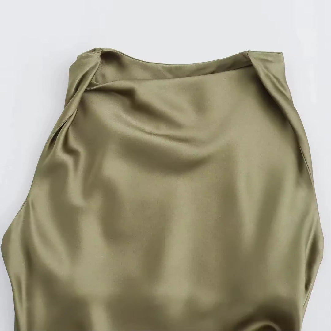 Mirla | Satin Maxiklänning Elegant Draperi-Eva Jonsson