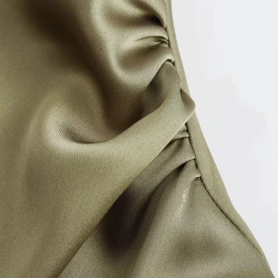 Mirla | Satin Maxiklänning Elegant Draperi-Eva Jonsson