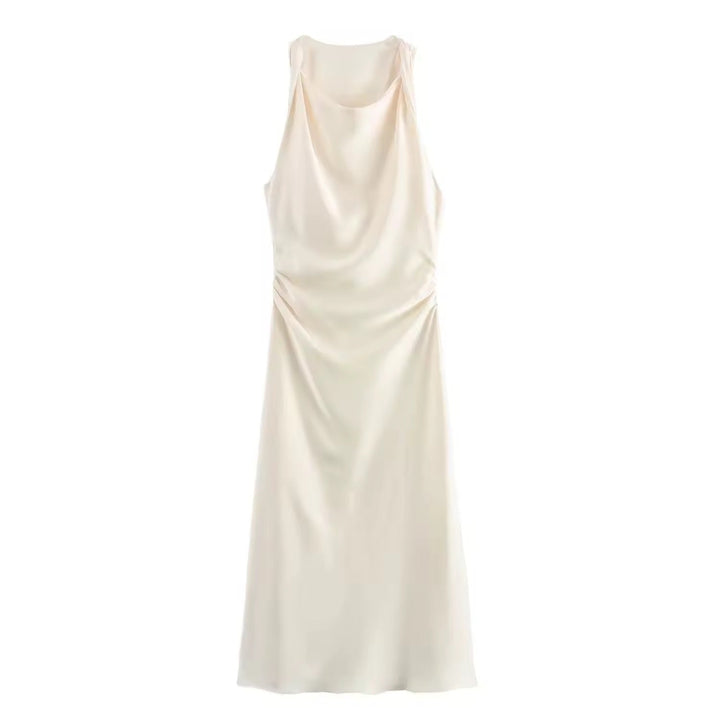 Mirla | Satin Maxiklänning Elegant Draperi-Eva Jonsson