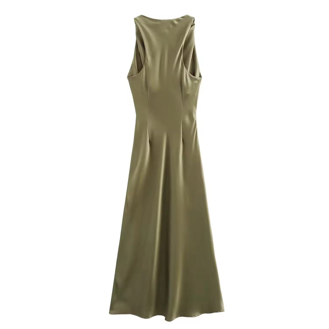 Mirla | Satin Maxiklänning Elegant Draperi-Eva Jonsson