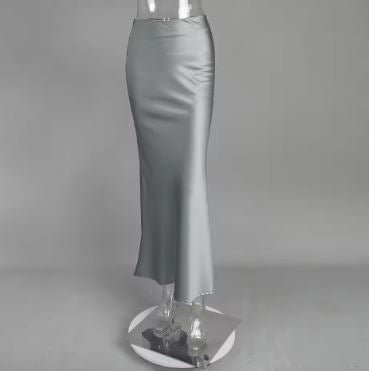 Mirla | Satin-midi-kjol med flödande design för damer-Eva Jonsson
