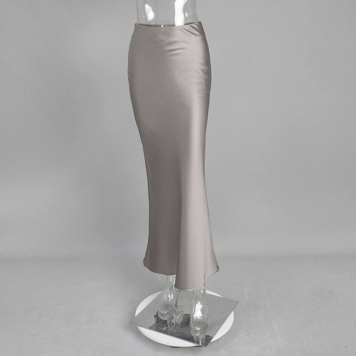 Mirla | Satin-midi-kjol med flödande design för damer-Eva Jonsson