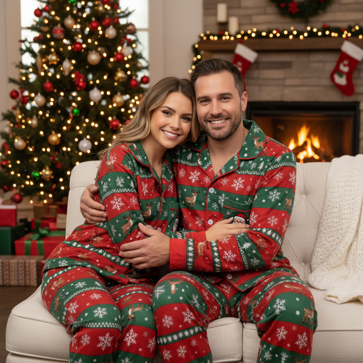 Mirla | Semester Familj Knäpp Ner Jul Pyjamas Set-Eva Jonsson