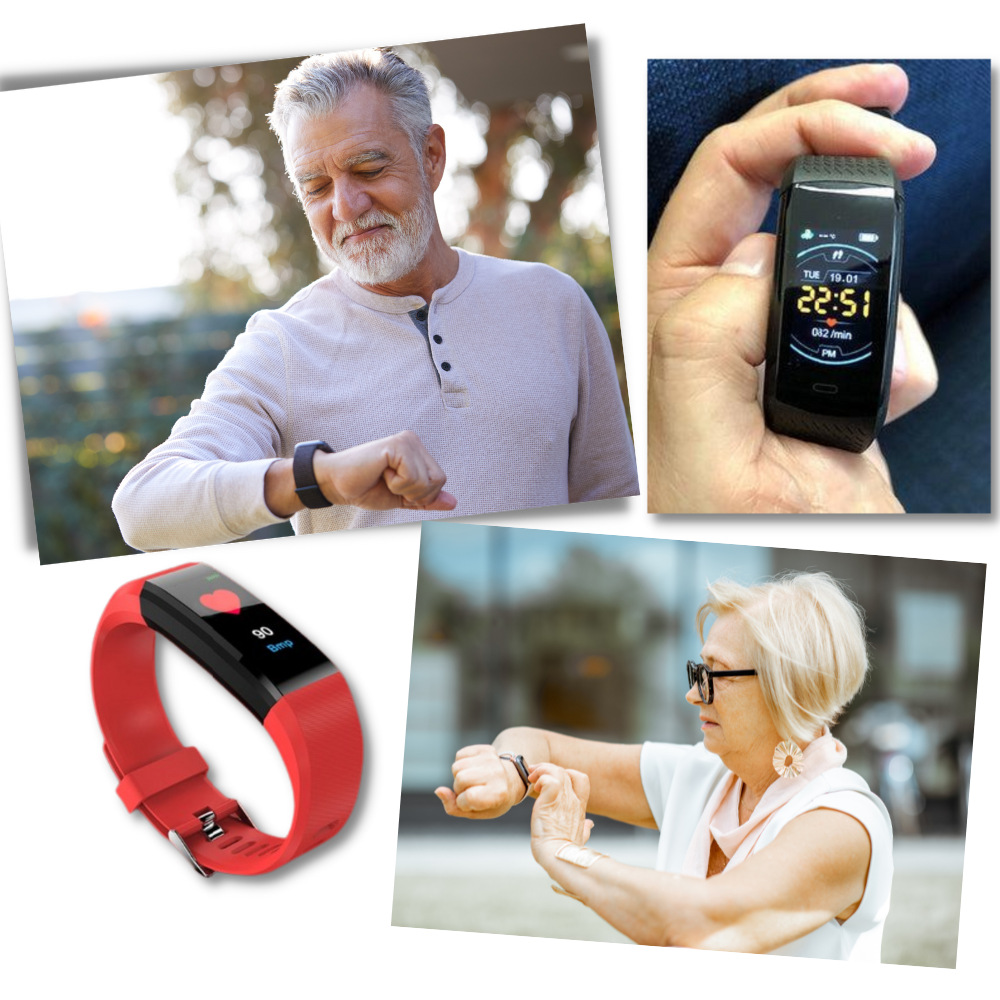 Mirla | Senior Smartwatch – Grundläggande fitness tracker med stegräknare, pulsmätare och användarvänlig design-Eva Jonsson
