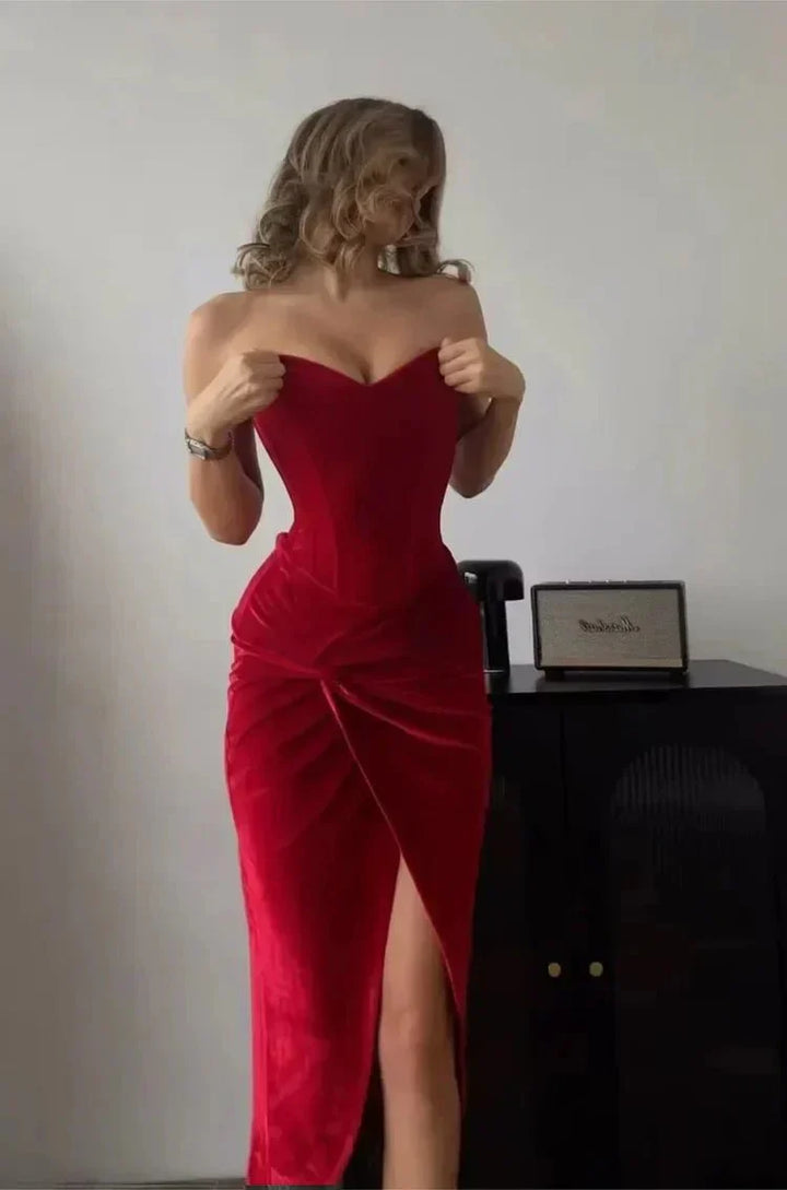 Mirla | Sexig axelbandslös spaghetti-klänning-Eva Jonsson