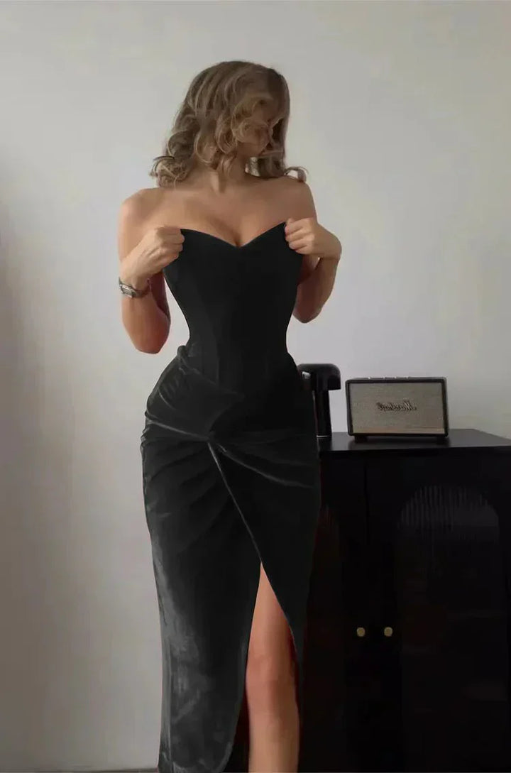Mirla | Sexig axelbandslös spaghetti-klänning-Eva Jonsson