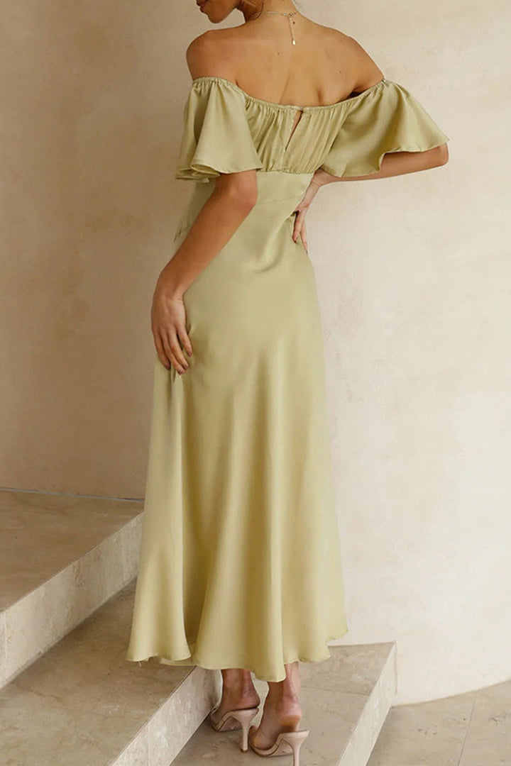Mirla | Sexy Celebrities Enfärgad Slits Off The Shoulder Fållade Klänningar-Eva Jonsson