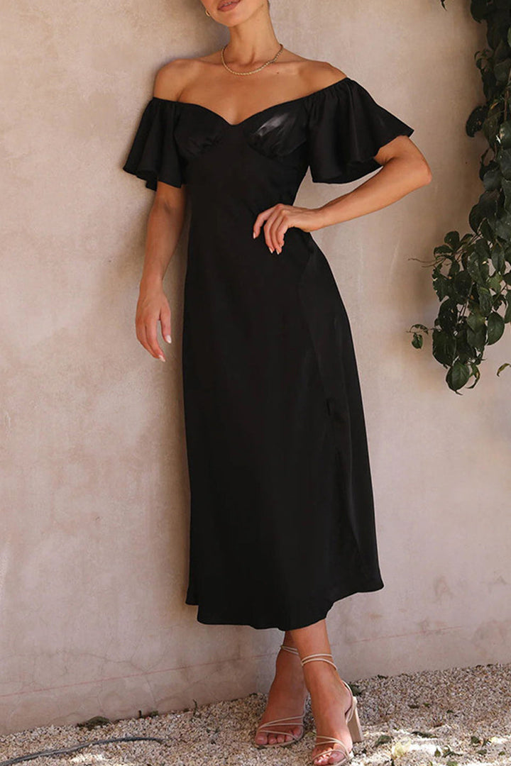 Mirla | Sexy Celebrities Enfärgad Slits Off The Shoulder Fållade Klänningar-Eva Jonsson