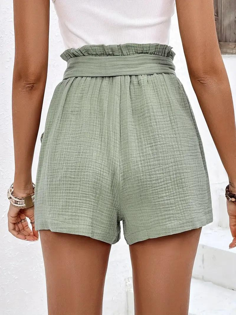 Mirla | Shorts med bälte Löst passform Shorts med hög midja Mini shorts-Eva Jonsson