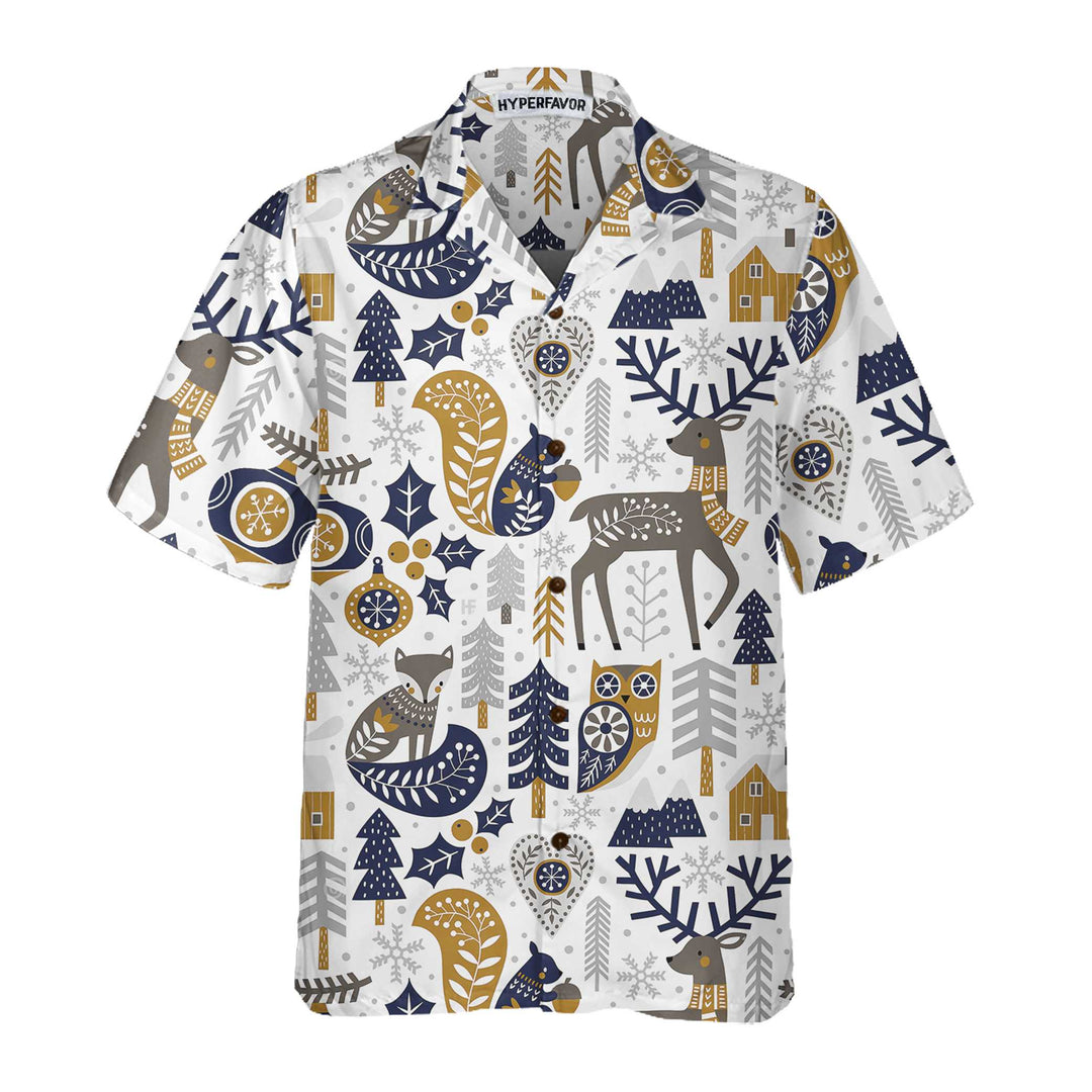 Mirla | Skandinavisk Julskjorta För Herrar Hawaiian Shirt Jul-Hawaiian-Shirt Gåvoidé-Eva Jonsson