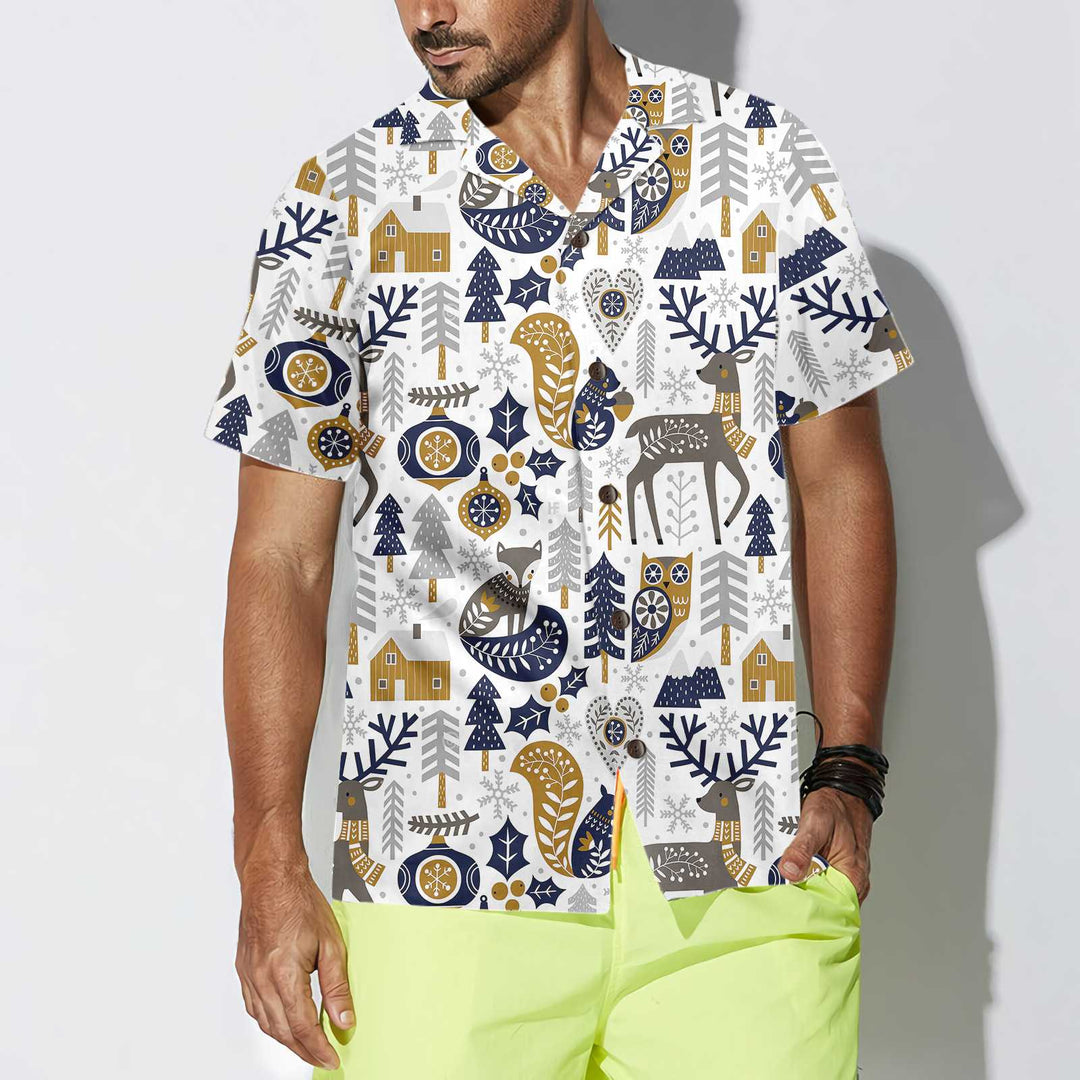 Mirla | Skandinavisk Julskjorta För Herrar Hawaiian Shirt Jul-Hawaiian-Shirt Gåvoidé-Eva Jonsson