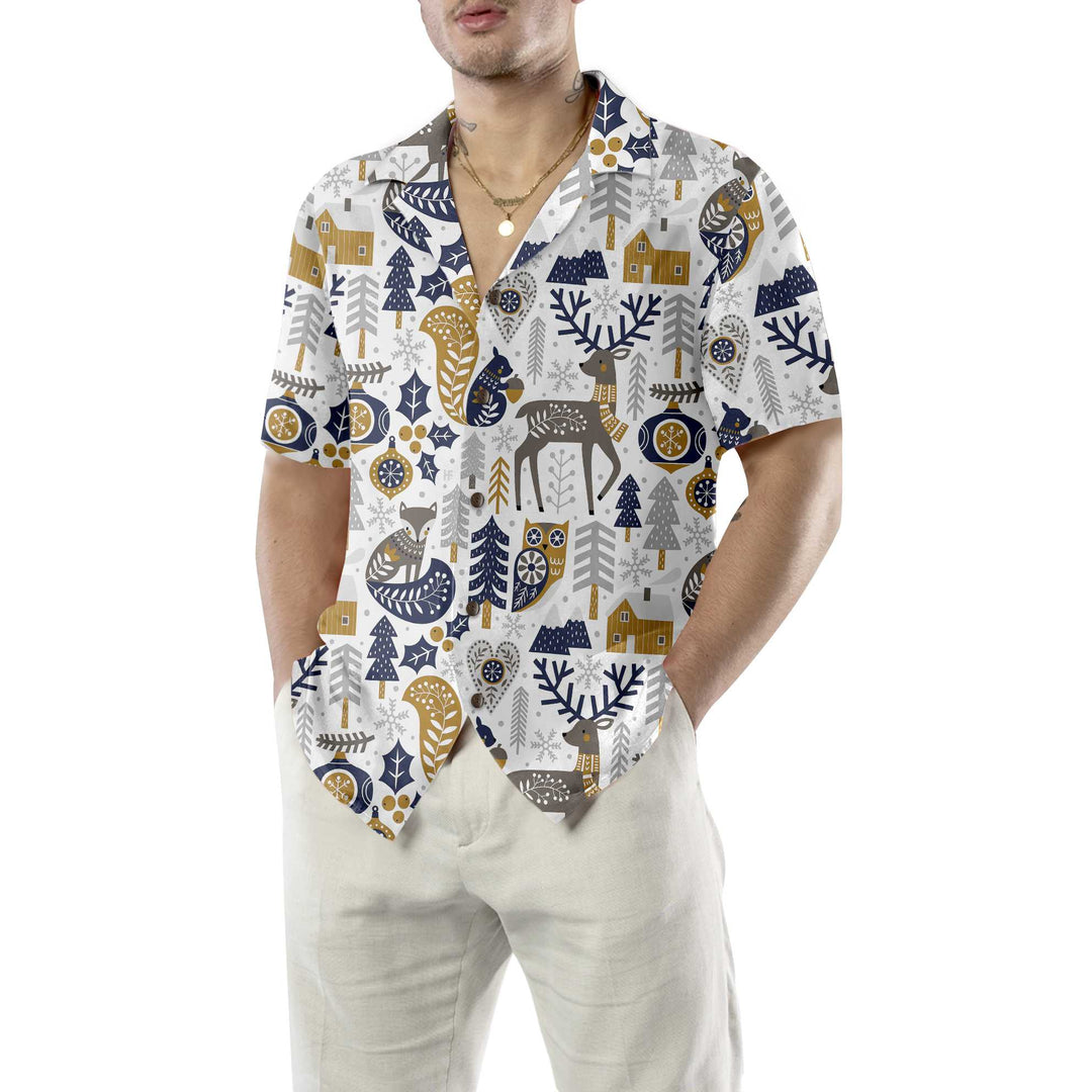 Mirla | Skandinavisk Julskjorta För Herrar Hawaiian Shirt Jul-Hawaiian-Shirt Gåvoidé-Eva Jonsson