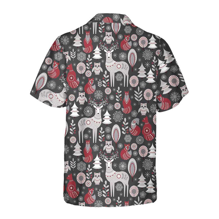 Mirla | Skandinavisk Skogsdjur Hawaiian Shirt Snygg Julskjorta För Män & Kvinnor-Eva Jonsson