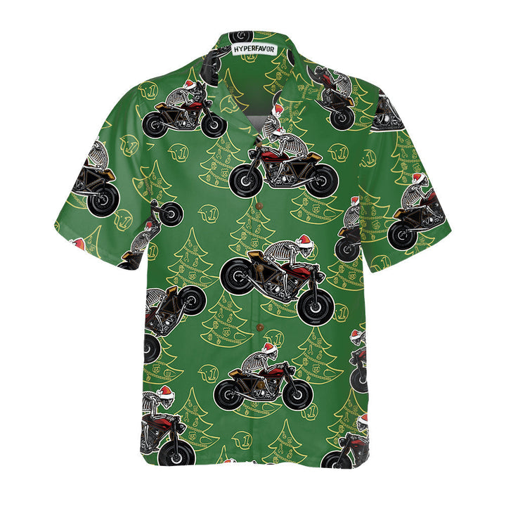 Mirla | Skelett Motorcykel Körande Jul Hawaiian Shirt Rolig Julklapp För Biker-Eva Jonsson
