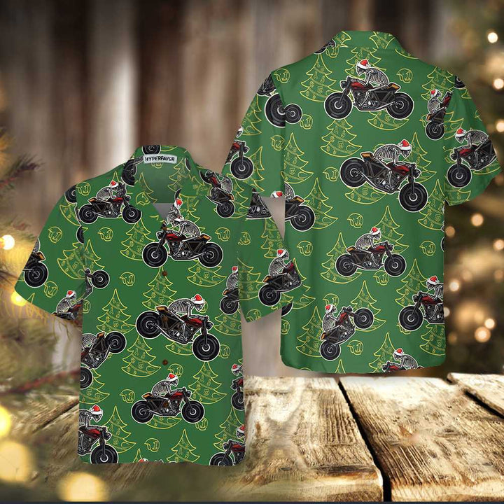 Mirla | Skelett Motorcykel Körande Jul Hawaiian Shirt Rolig Julklapp För Biker-Eva Jonsson