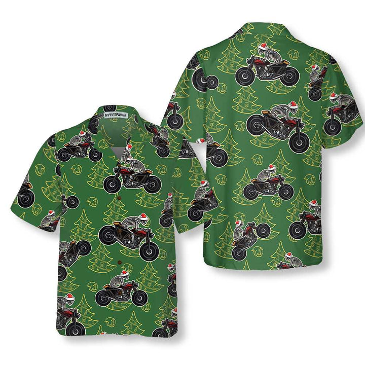Mirla | Skelett Motorcykel Körande Jul Hawaiian Shirt Rolig Julklapp För Biker-Eva Jonsson