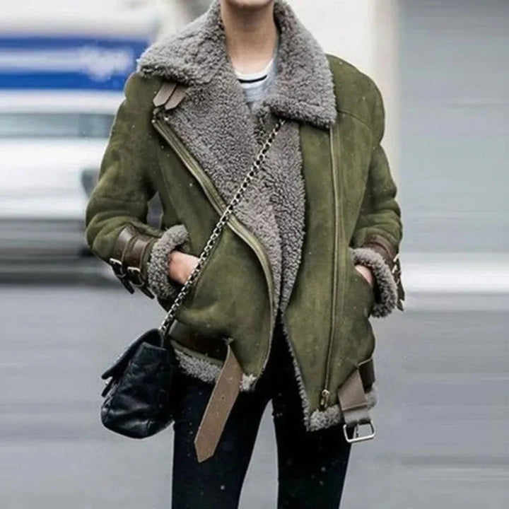 Mirla | Skinnfoderad Mocka-Pilotjacka-Eva Jonsson