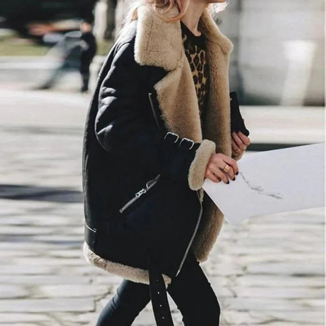 Mirla | Skinnfoderad Mocka-Pilotjacka-Eva Jonsson