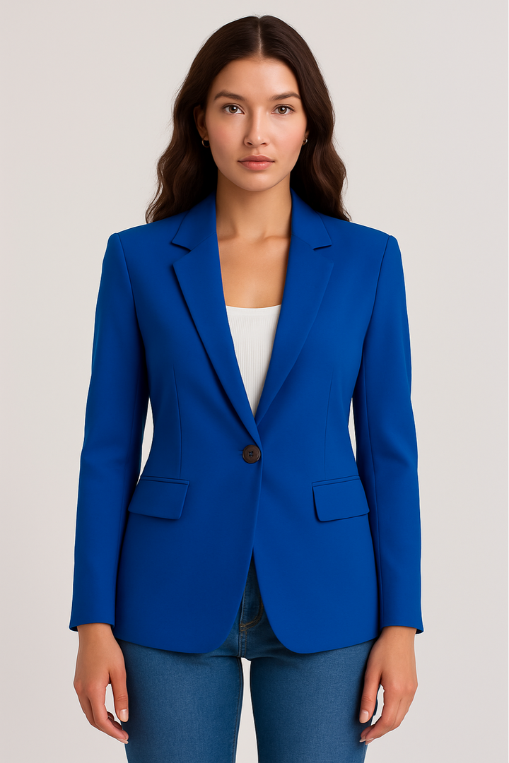 Mirla | Skräddarsydd Blazer – Enkel Knäppning – Slim Fit – Blå-Eva Jonsson