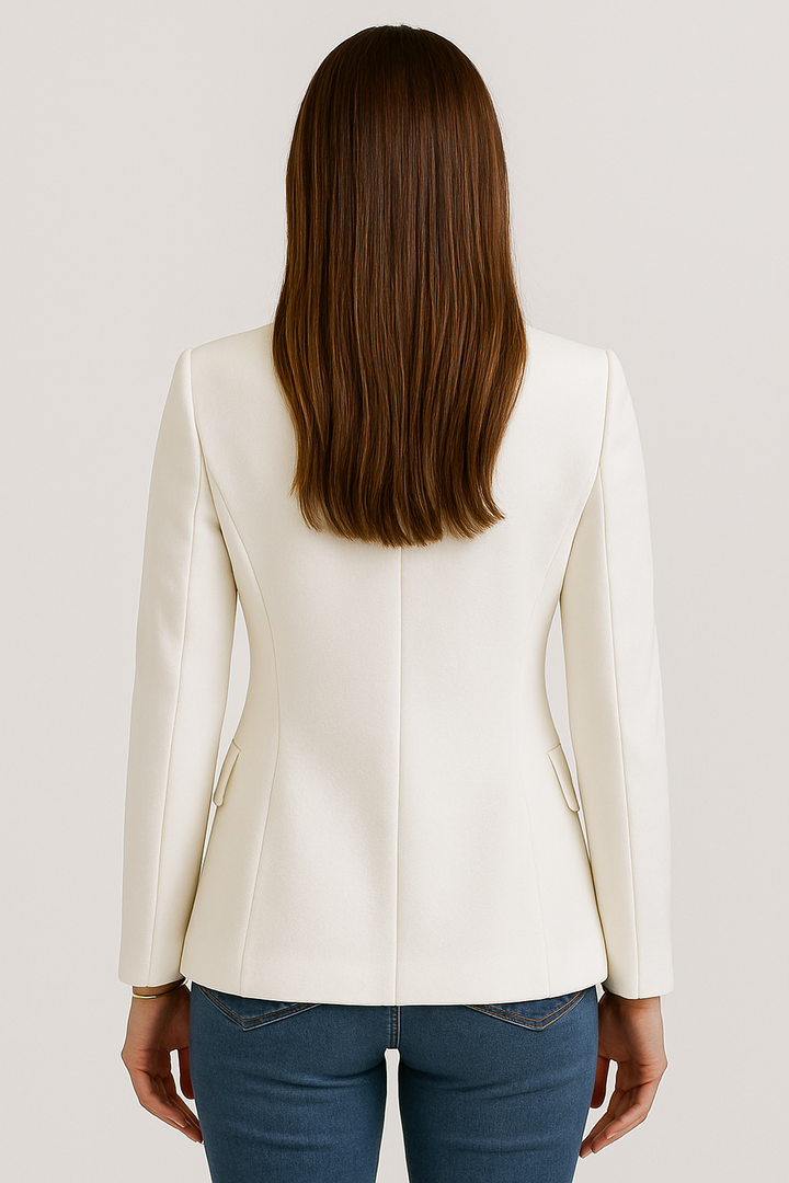 Mirla | Skräddarsydd Blazer – Enknapplås – Slim Fit – Vit-Eva Jonsson