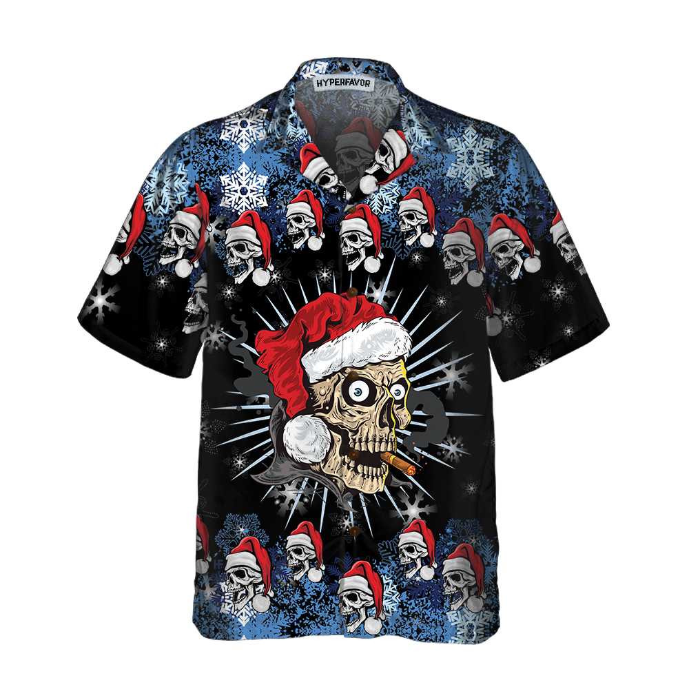 Mirla | Skull Naughty Face Jul Edition Hawaii Skjorta Jul Skull Skjorta Unikt Julklapp För Jul-Eva Jonsson