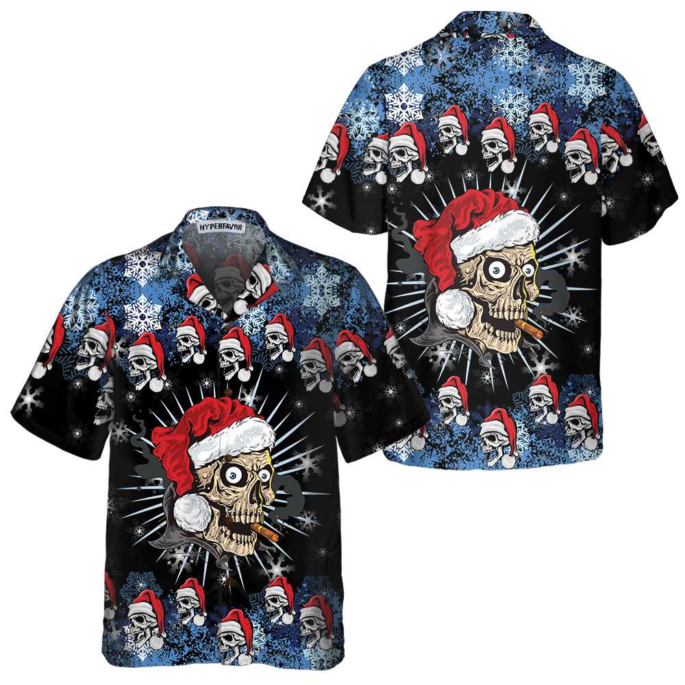 Mirla | Skull Naughty Face Jul Edition Hawaii Skjorta Jul Skull Skjorta Unikt Julklapp För Jul-Eva Jonsson