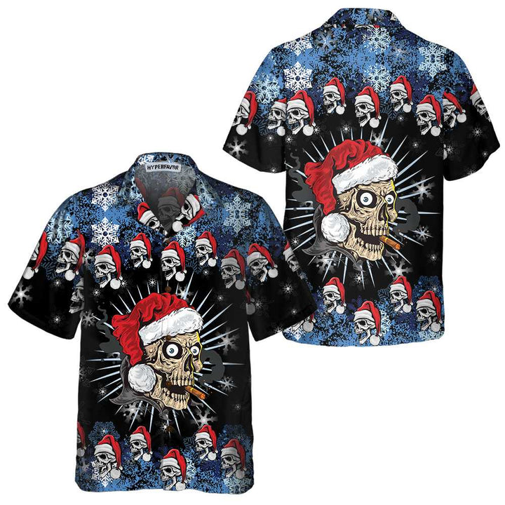 Mirla | Skull Naughty Face Jul Edition Hawaii Skjorta Jul Skull Skjorta Unikt Julklapp För Jul-Eva Jonsson