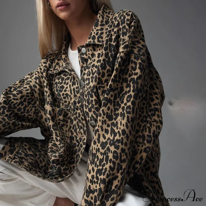 Mirla | Slim Fit Denim Jacka med Leopardbroderi-Eva Jonsson