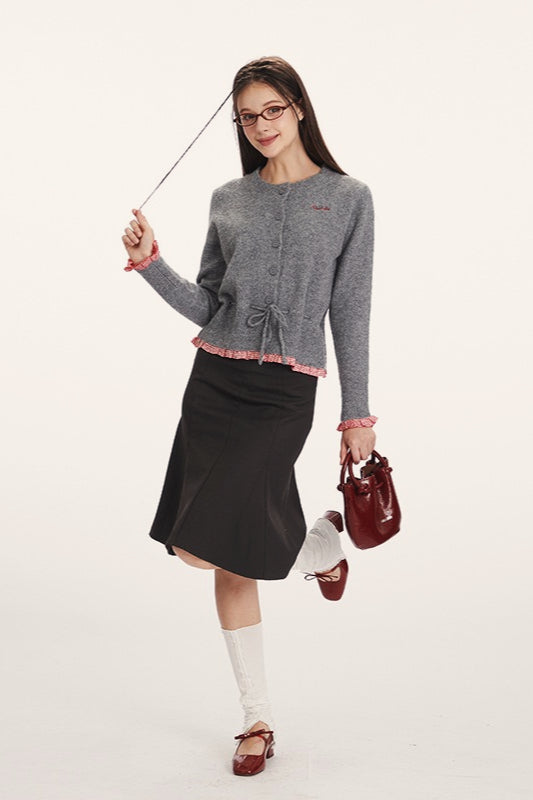 Mirla | Slim-Fit Stickad Jacka med Insatsdesign-Eva Jonsson