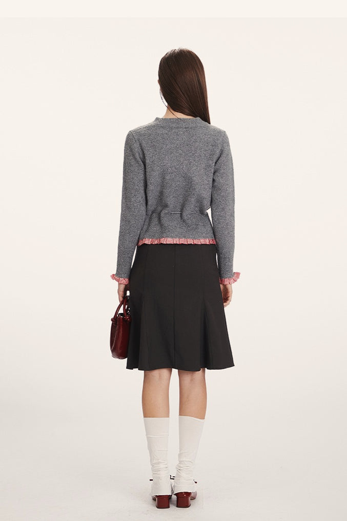 Mirla | Slim-Fit Stickad Jacka med Insatsdesign-Eva Jonsson