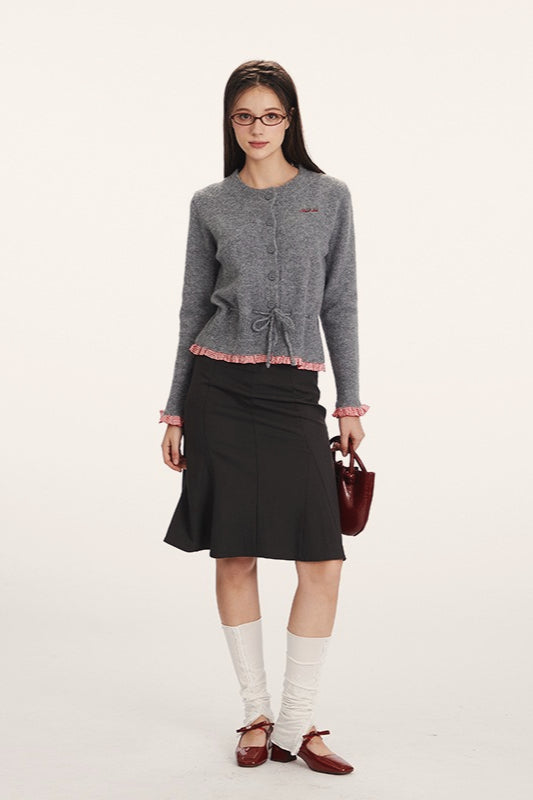 Mirla | Slim-Fit Stickad Jacka med Insatsdesign-Eva Jonsson