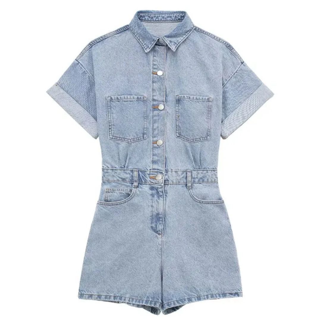 Mirla | Slimfit & Sexy Denim Byxdress-Eva Jonsson