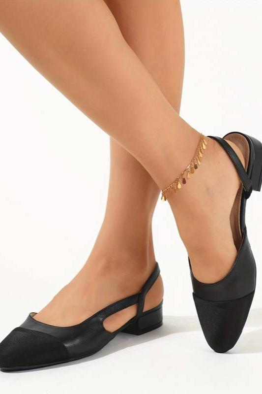 Mirla | Slingback Ballerinas I Beige & Svart Klassisk Chic-Eva Jonsson