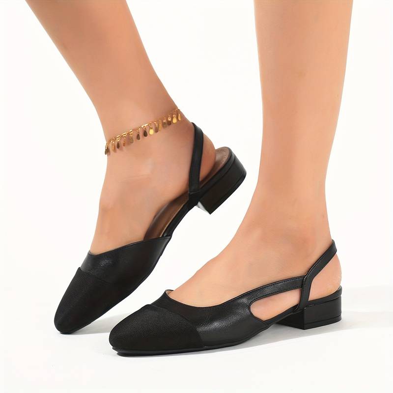 Mirla | Slingback Ballerinas I Beige & Svart Klassisk Chic-Eva Jonsson
