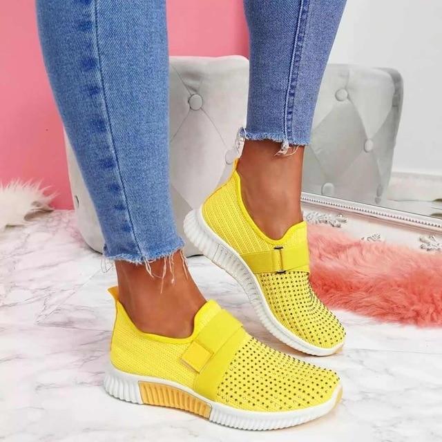 Mirla | Slip-On Sneakers för kvinnor med kardborreknäppning Förbättra din löpställning!-Eva Jonsson