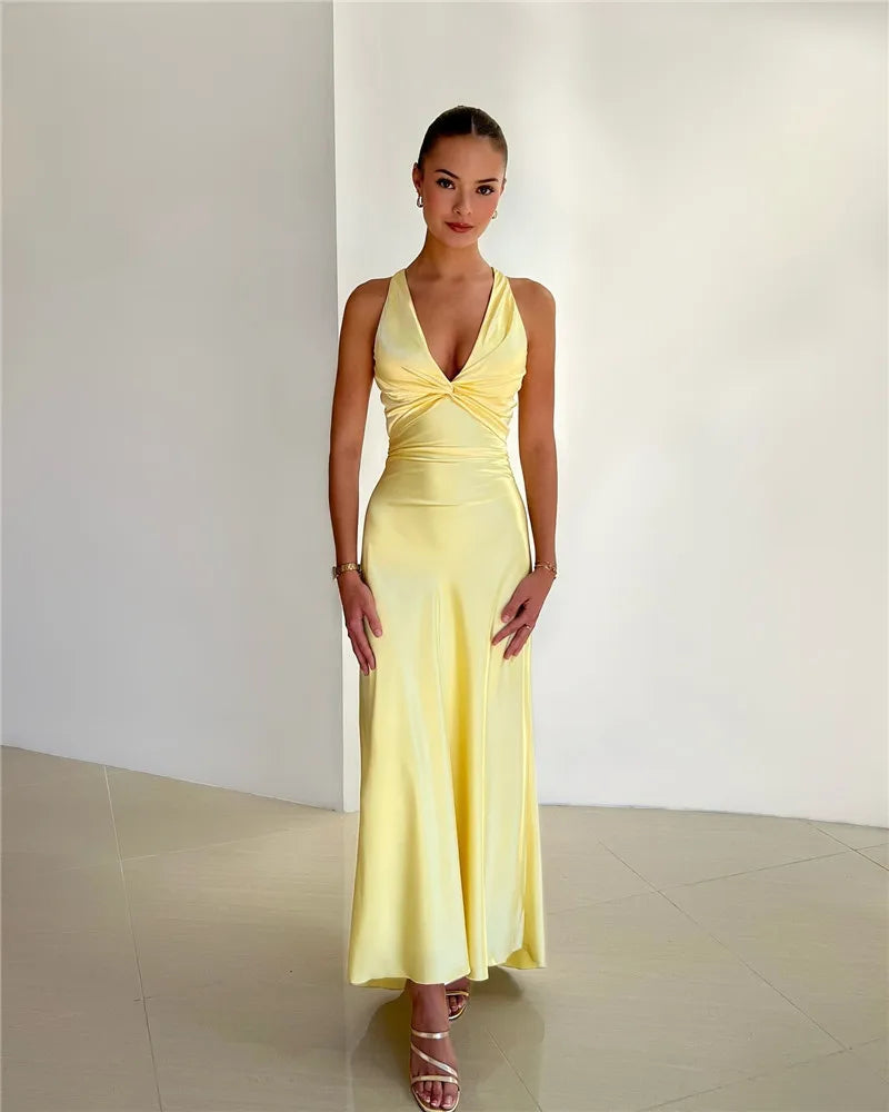 Mirla | Slips Rygglös Afton Maxi Klänning-Eva Jonsson