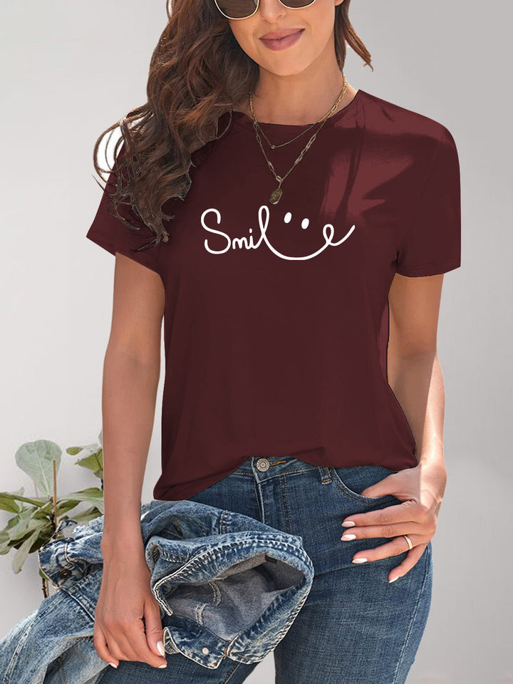 Mirla | Smile Rundhals Kortärmad T-shirt-Eva Jonsson