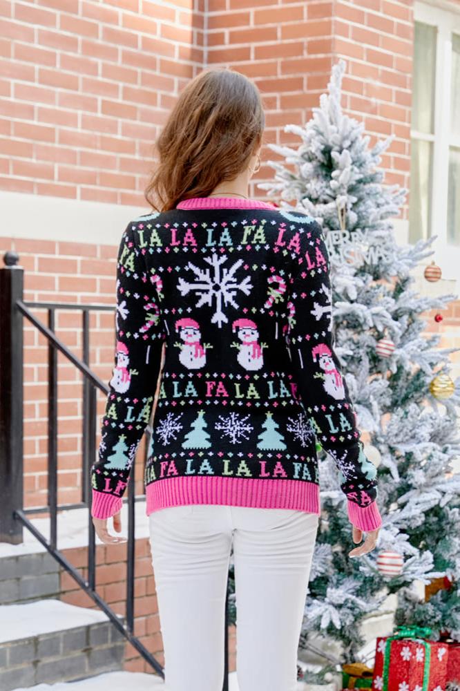 Mirla | Snögubbe Julstickad Tröja-Eva Jonsson